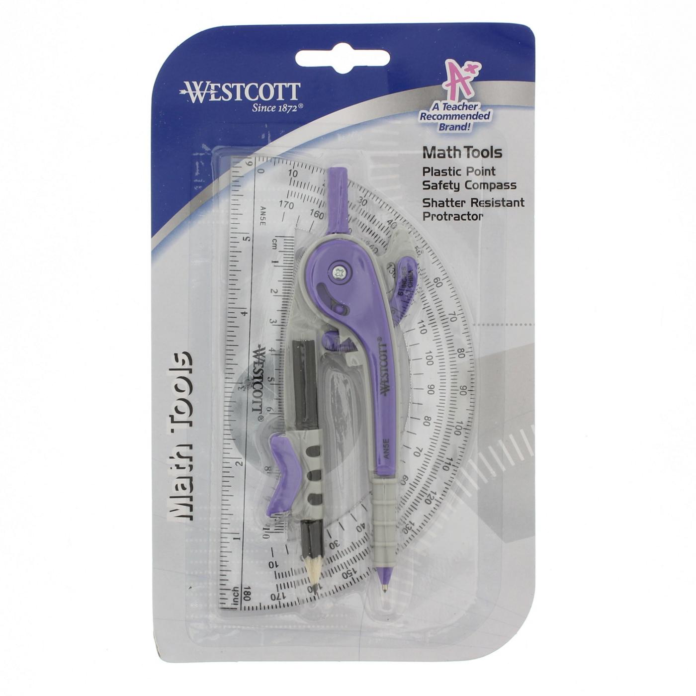 Westcott Protractor and Compass Set, Assorted Colors; image 3 of 4