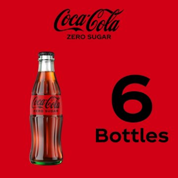 Coca-Cola Zero Sugar Soda Soft Drink 6 pk Glass Bottles
