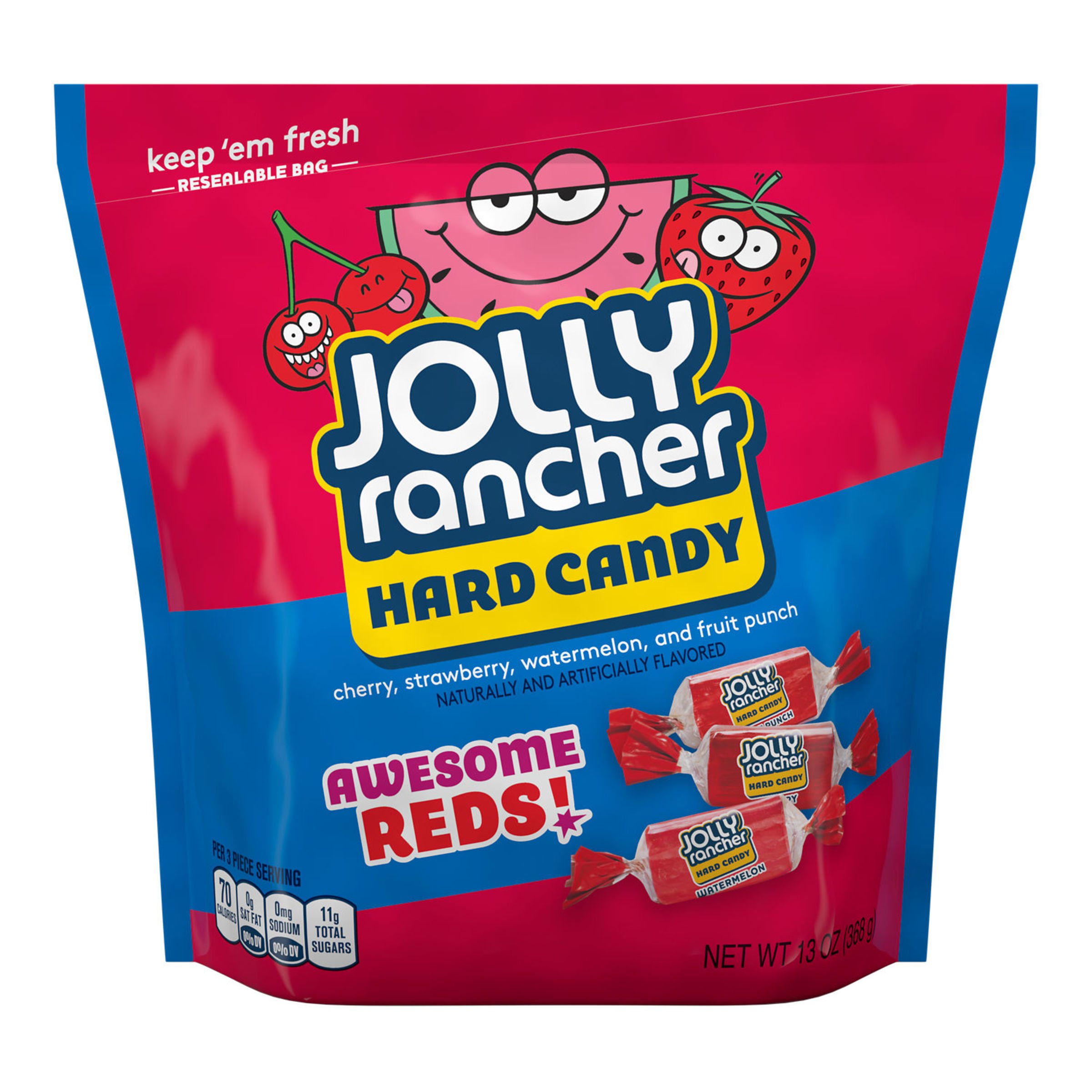 Jolly Rancher Awesome Twosome Chews, Watermelon Green Apple, Cherry Orange - 6.5 oz