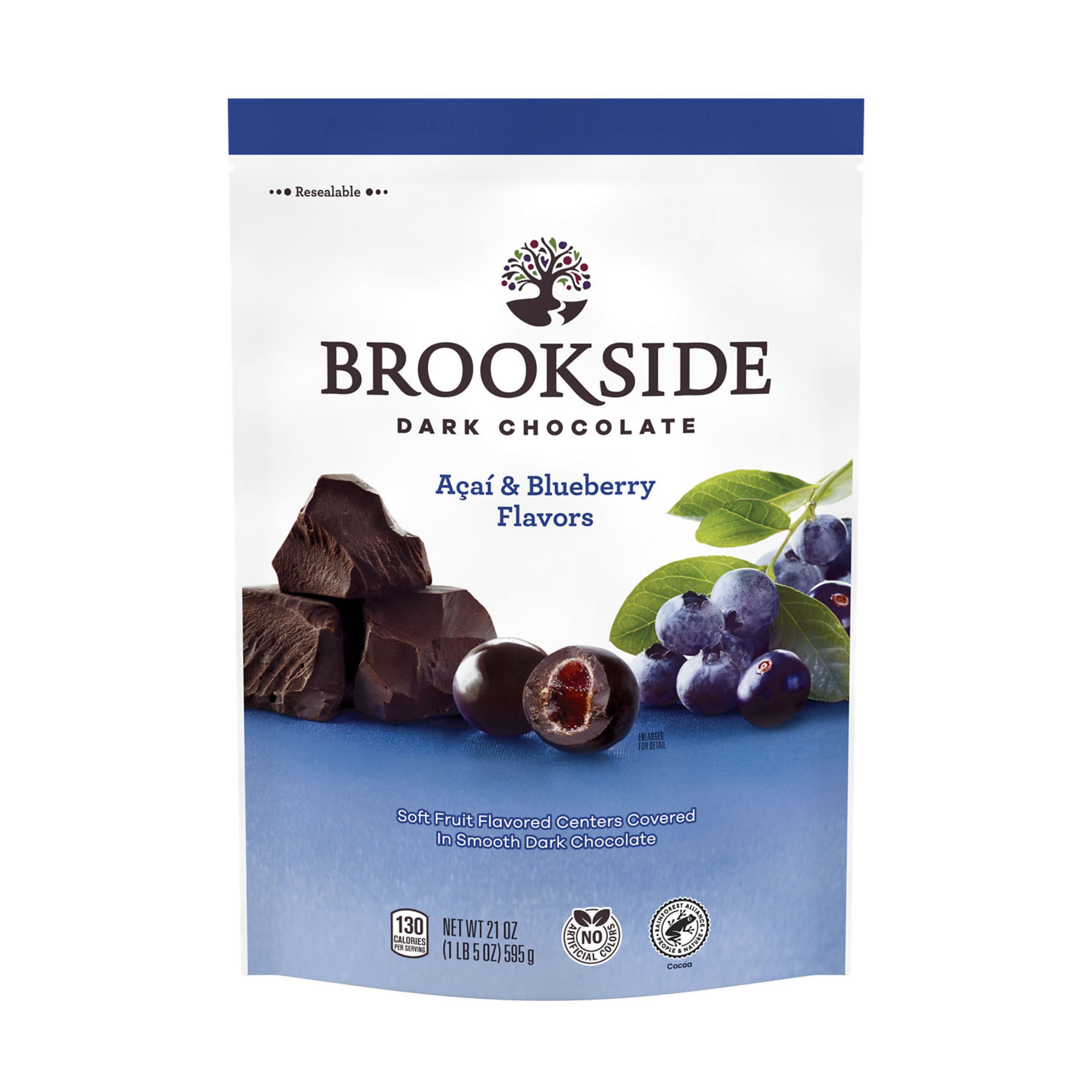 Brookside Dark Chocolate Acai & Blueberry Flavored Snacking Chocolate ...