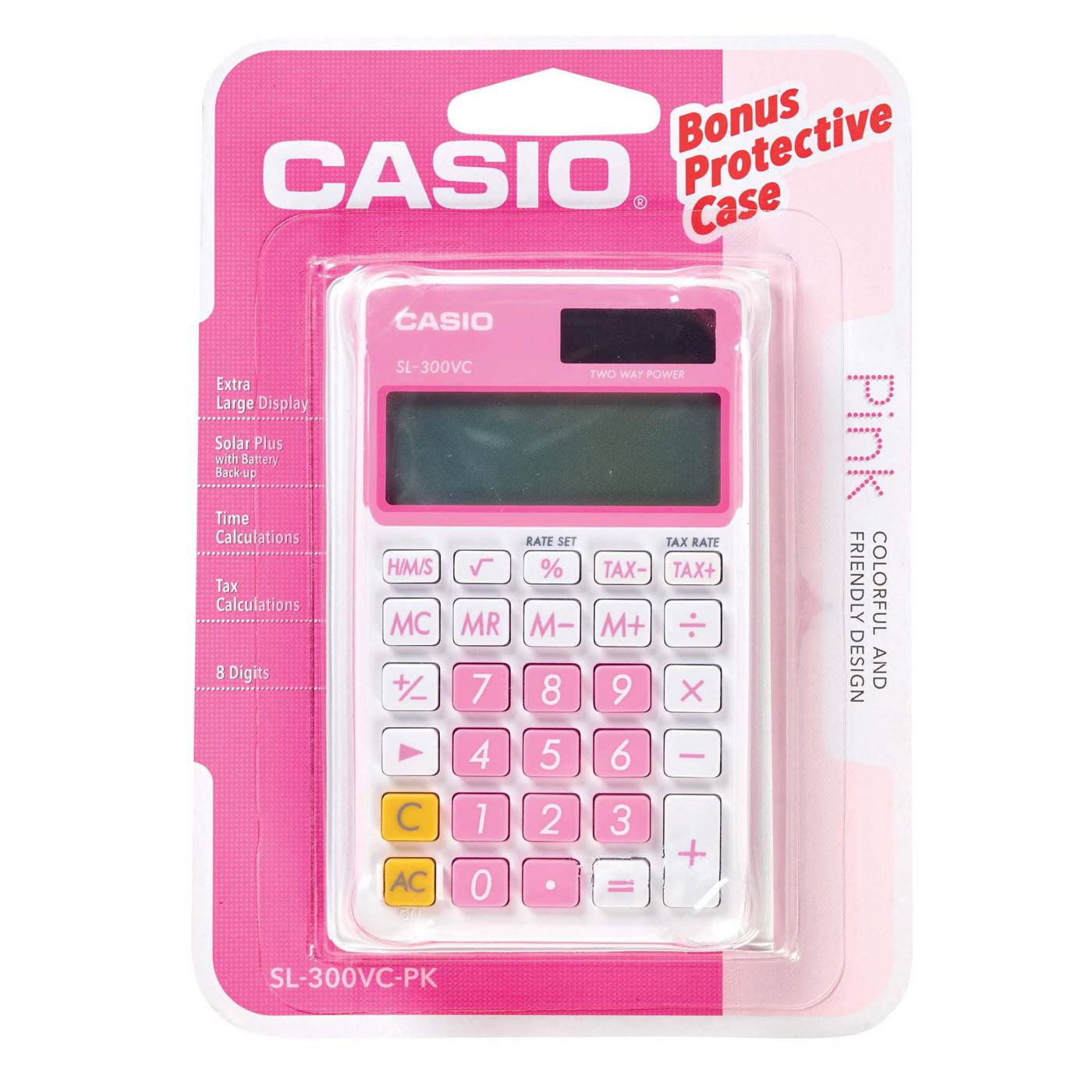 Casio SL300VC-PK Electronic Calculator, Pink; image 1 of 2