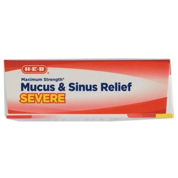 H-E-B Maximum Strength Severe Mucus & Sinus Congestion Relief Caplets, 20 ct