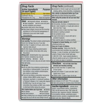 H-E-B Maximum Strength Severe Mucus & Sinus Congestion Relief Caplets, 20 ct