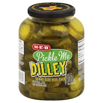 H-E-B Pickle Me Dilley Texas-Size Dill Pickle Chips, 46 oz