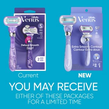 Gillette Venus Deluxe Smooth Swirl Women's Razor Handle + 2 Blade Refills