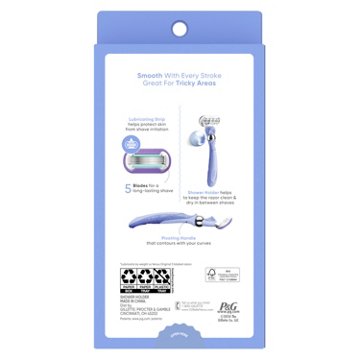 Gillette Venus Deluxe Smooth Swirl Women's Razor Handle + 2 Blade Refills