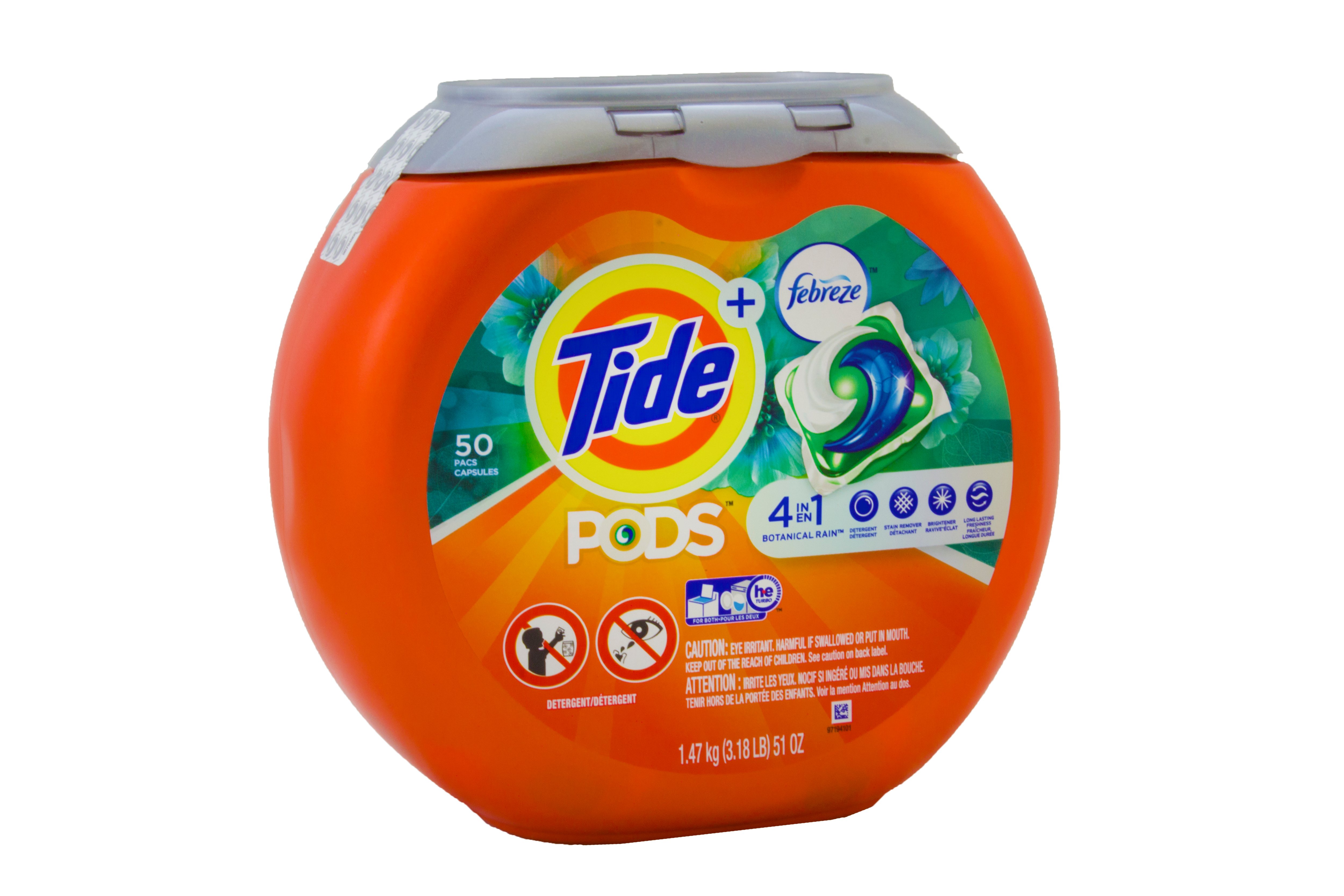 Tide Liquid Pods With Febreze Freshness Botanical Rain 50 CT Shop