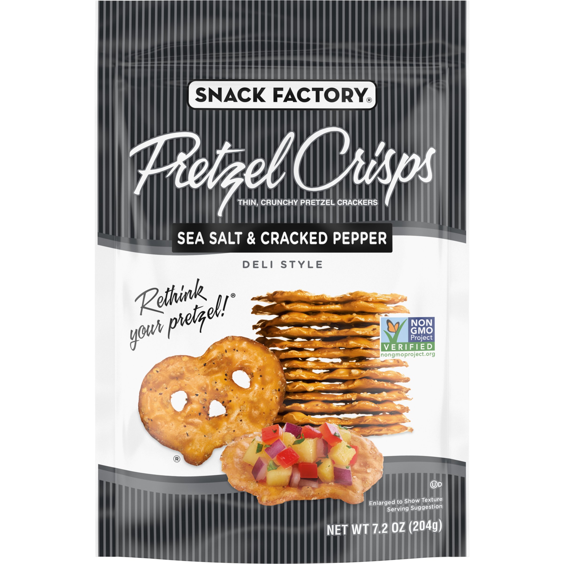 Snack Factory Pretzel Crisps Sea Salt & Cracked Pepper Shop Chips at