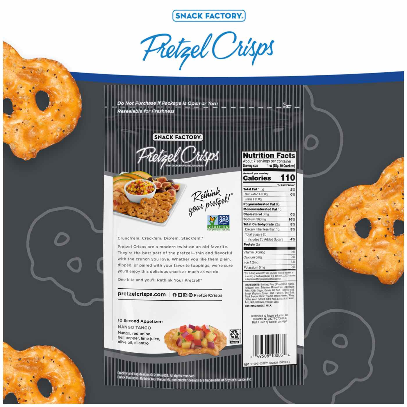 Snack Factory Sea Salt & Cracked Pepper Pretzel Crisps; image 9 of 9