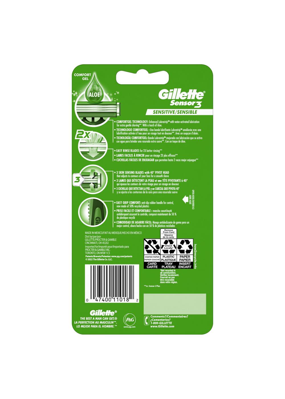 Gillette Sensor3 Sensitive Disposable Razors; image 10 of 10