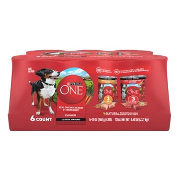 Purina ONE Classic Entrees Wet Dog Food Variety Pack - Ground Chicken and Brown Rice, and Beef and Brown Rice