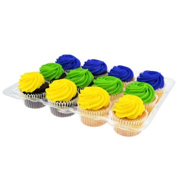 H-E-B Bakery White & Chocolate Patriotic Cupcakes - Buttercream Icing, 12 ct