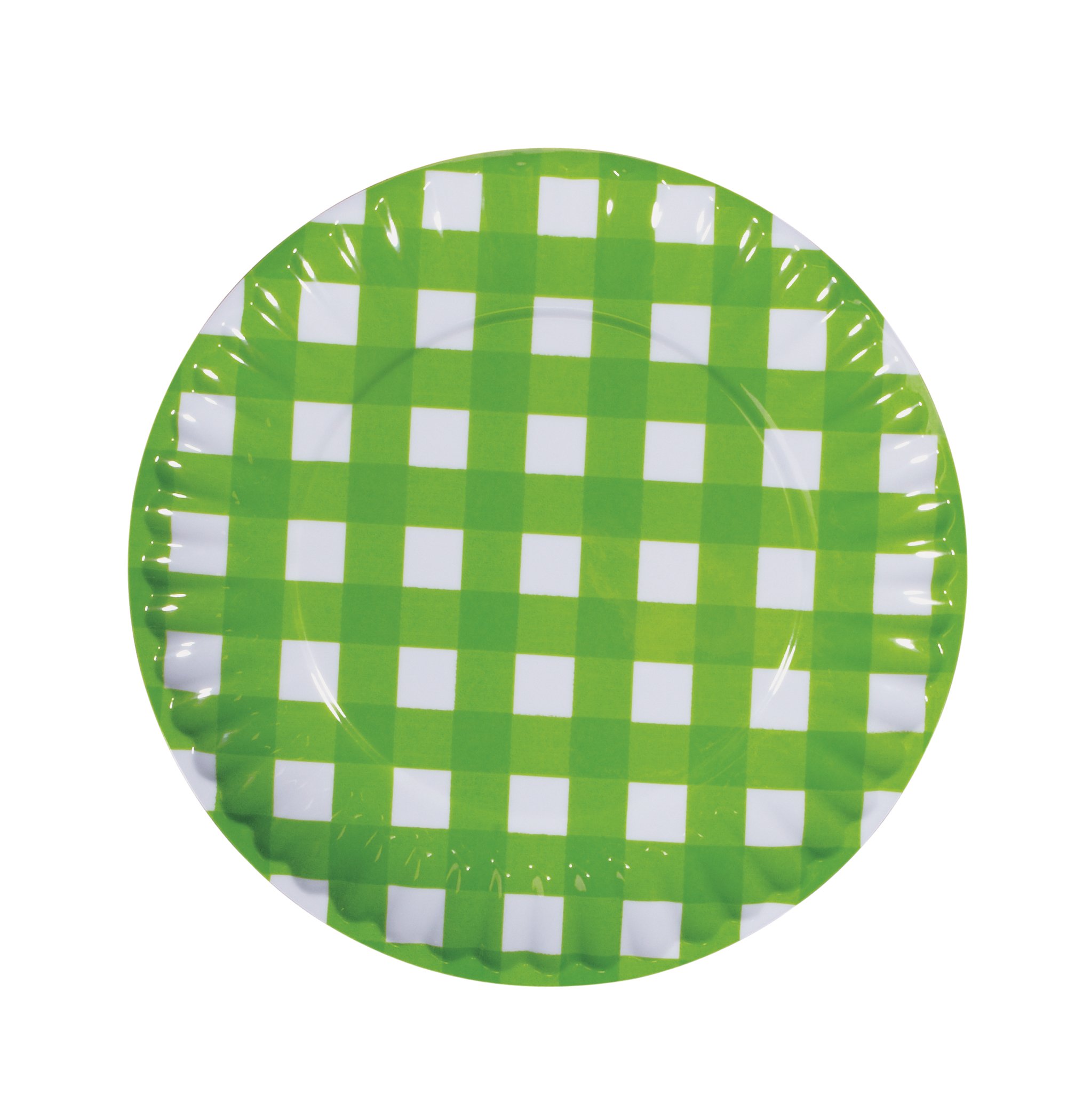 Dining Style Gingham Paper Plate 10.5in Pink/Green Shop Plates