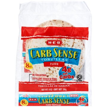 H-E-B Carb Sense Flour Tortillas, 8 ct
