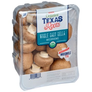 H-E-B Organics Texas Roots Whole Baby Bella Mushrooms, 16 oz