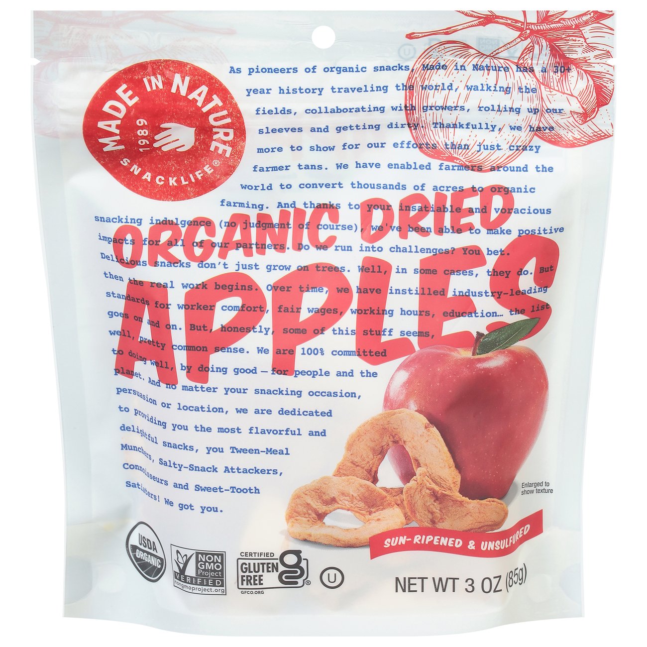 Made in Nature Dried Apples Shop Fruit at HEB