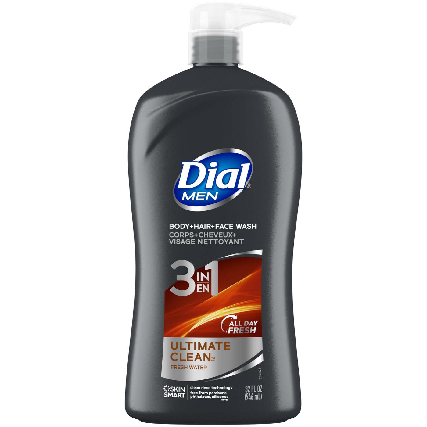 Dial Men 3in1 Body, Hair and Face Wash - Ultimate Clean; image 1 of 3