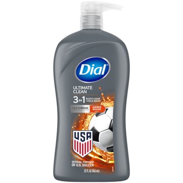 Dial Men 3-in-1 Body, Hair & Face Wash - Ultimate Clean, 32 oz