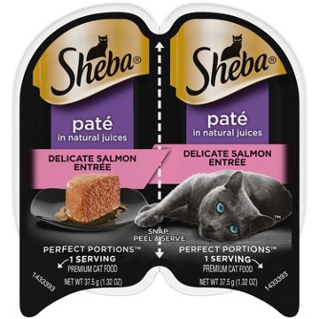 Sheba Perfect Portions Wet Cat Food Pate Twin-Pack Trays - Sustainable Salmon