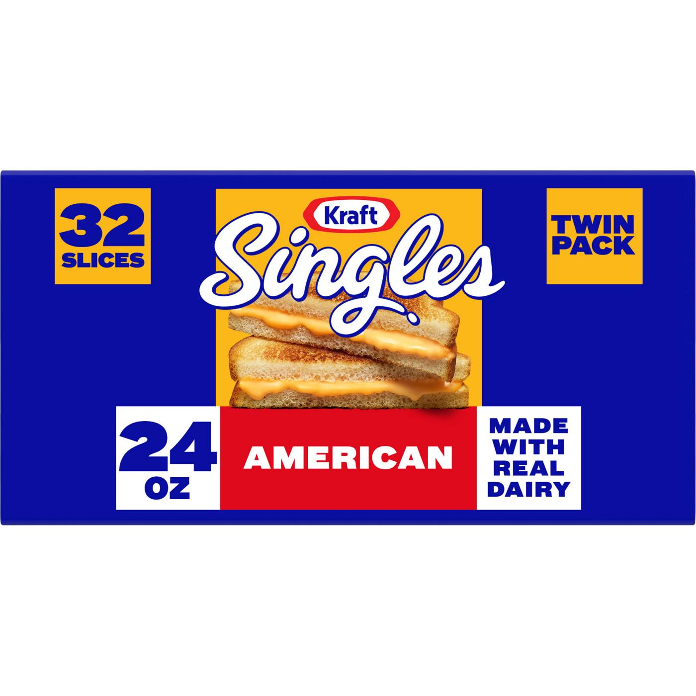 Kraft Singles American Sliced Cheese - Twin Pack, 32 ct; image 1 of 7