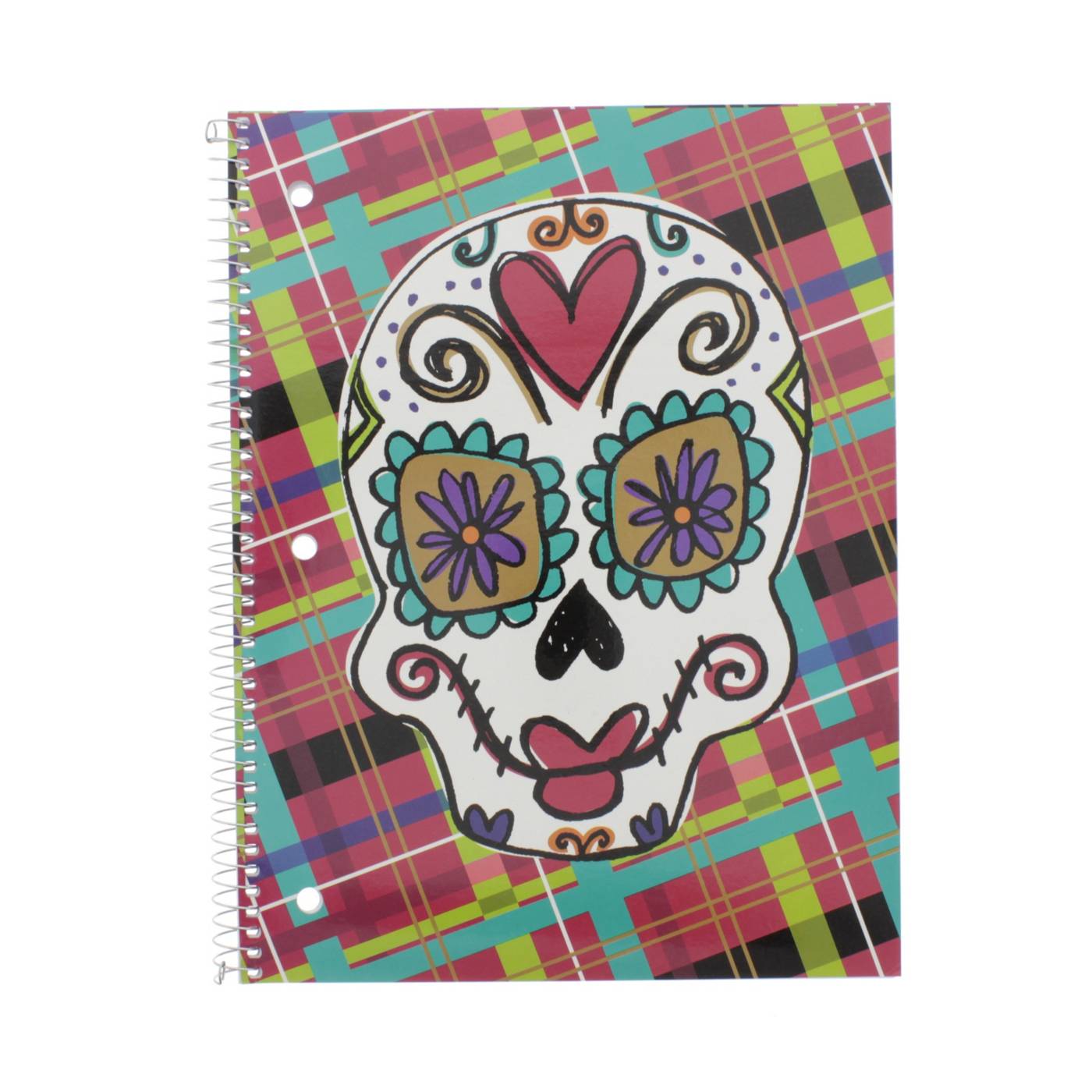 Unison Fashion Spiral Notebook Wide Rule Sugar Skulls, 70 Sheets; image 1 of 4