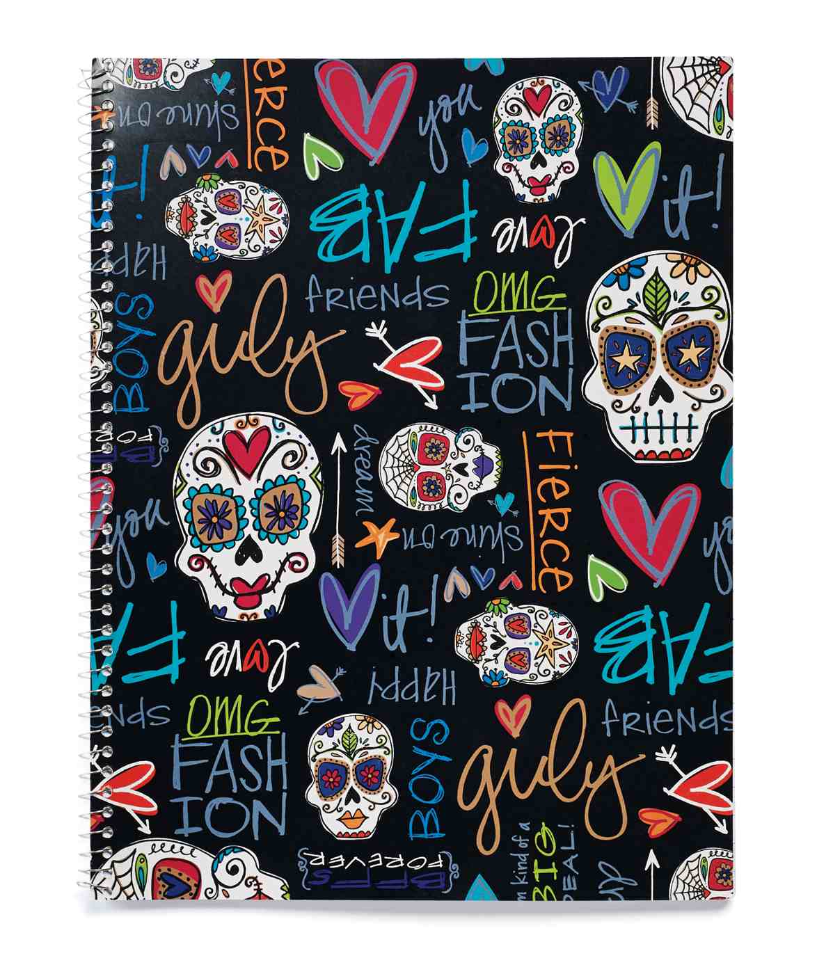 Unison Fashion Spiral Notebook Wide Rule Sugar Skulls, 70 Sheets; image 3 of 4