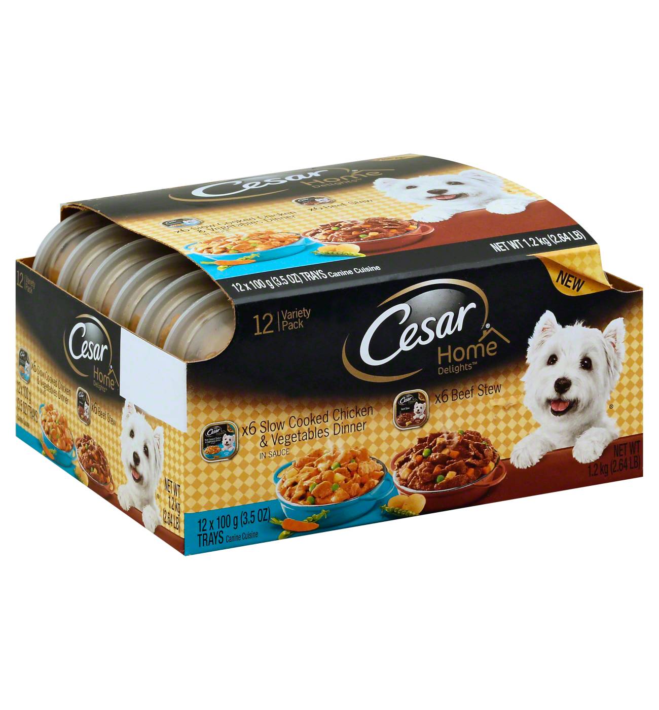 Cesar Home Delights Slow Cooked Chicken Beef Stew Wet Dog Food