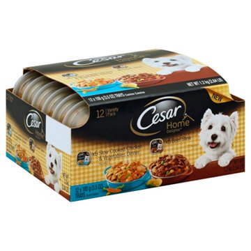 Cesar Home Delights Adult Wet Dog Food - Slow Cooked Chicken & Vegetables Dinner and Beef Stew