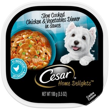 Cesar Home Delights Adult Wet Dog Food - Slow Cooked Chicken & Vegetables Dinner in Sauce