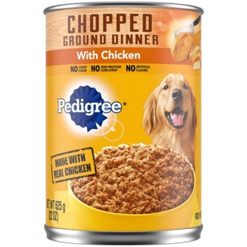 Pedigree Chopped Ground Dinner Adult Canned Soft Wet Dog Food - Chicken