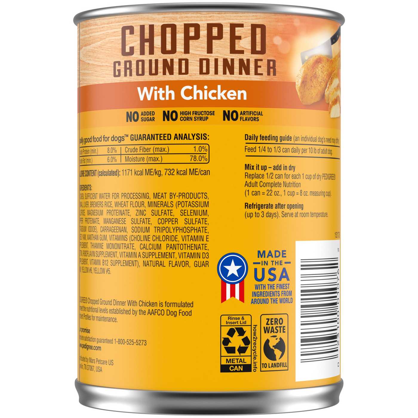 Pedigree Chopped Ground Dinner with Chicken Soft Wet Dog Food; image 3 of 5