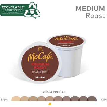 McCafe Premium Roast Medium Roast Single Serve Coffee K Cups, 10 ct