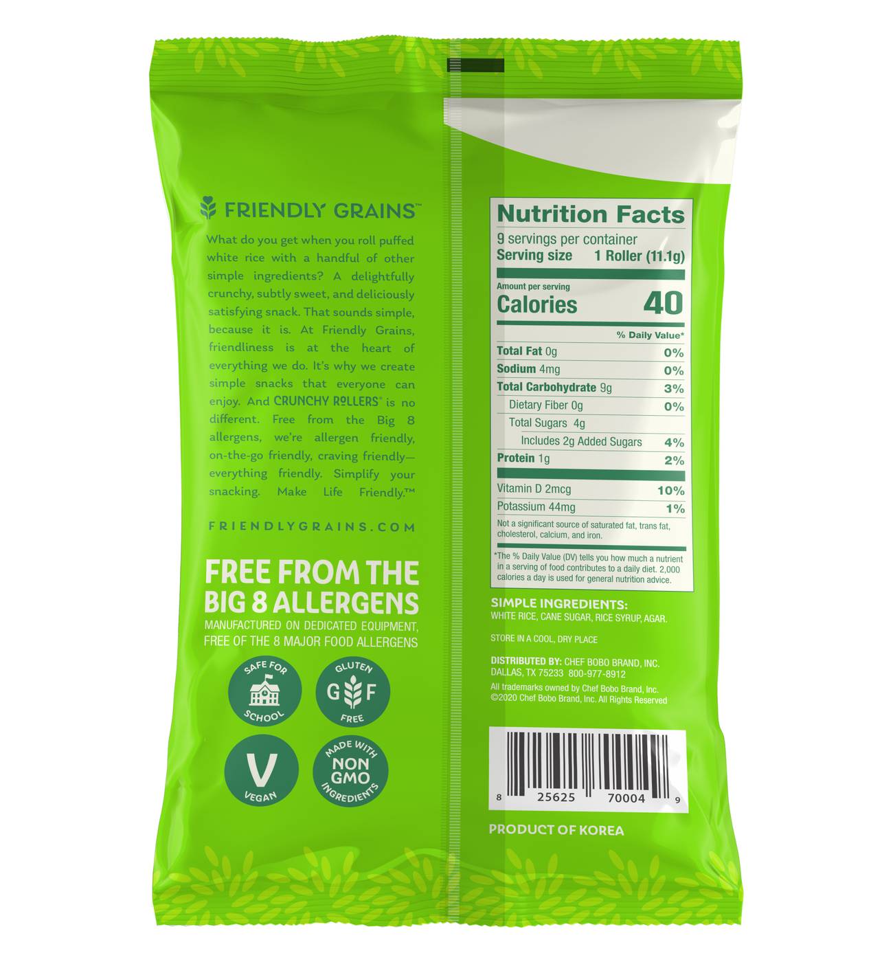 Friendly Grains Crunchy Rollers Puffed White Rice Snacks; image 2 of 2