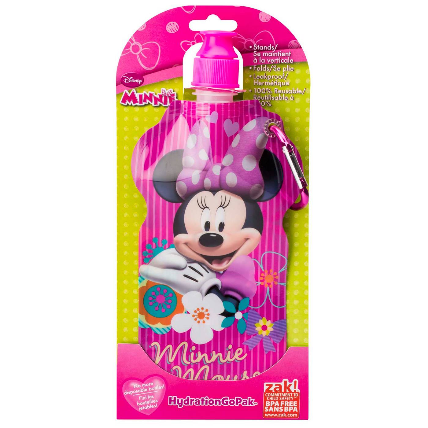 Zak! Minnie Mouse Collapsible Water Bottle; image 1 of 3