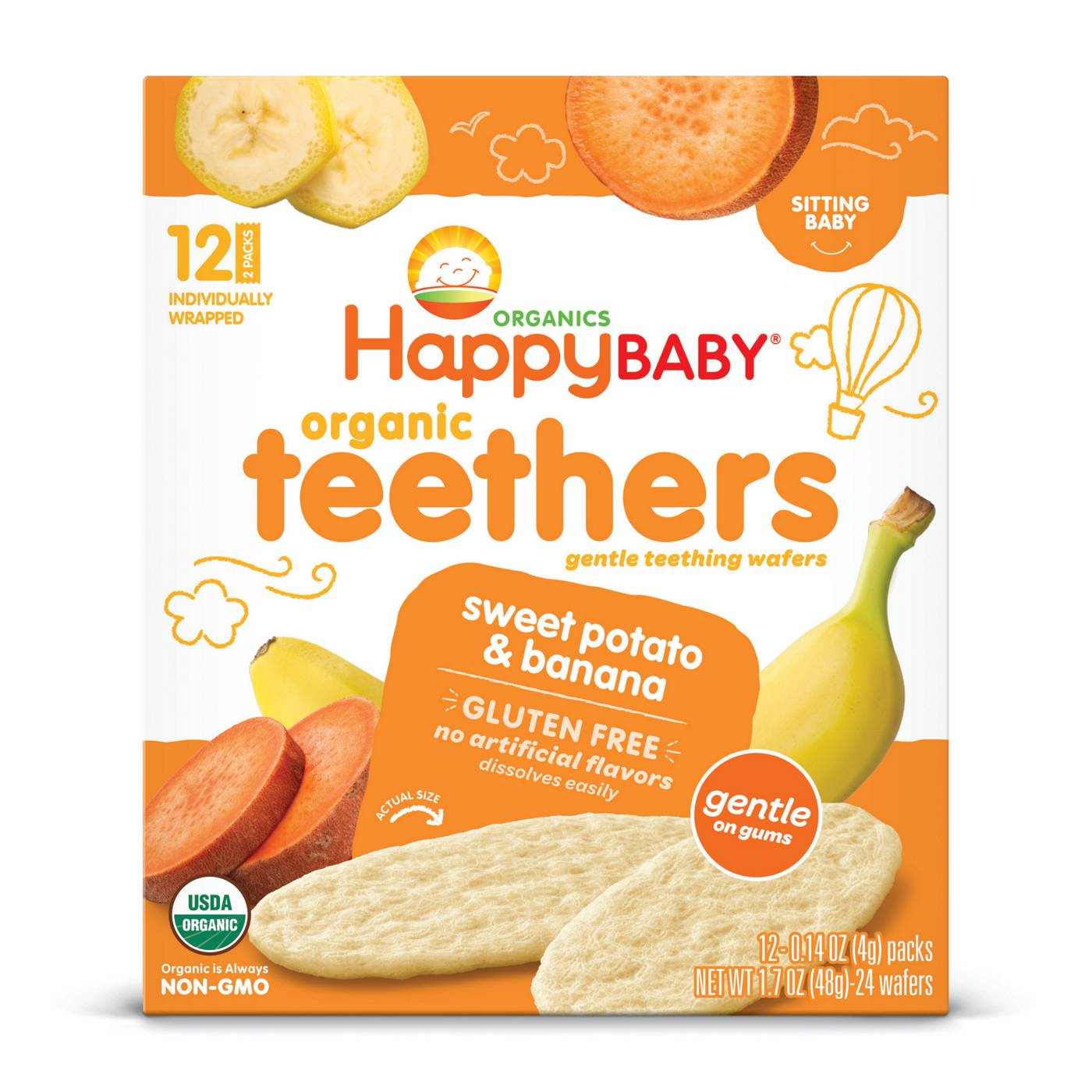 Happy Baby Organics Teethers Sweet Potato & Banana Organic Baby Snack; image 1 of 3