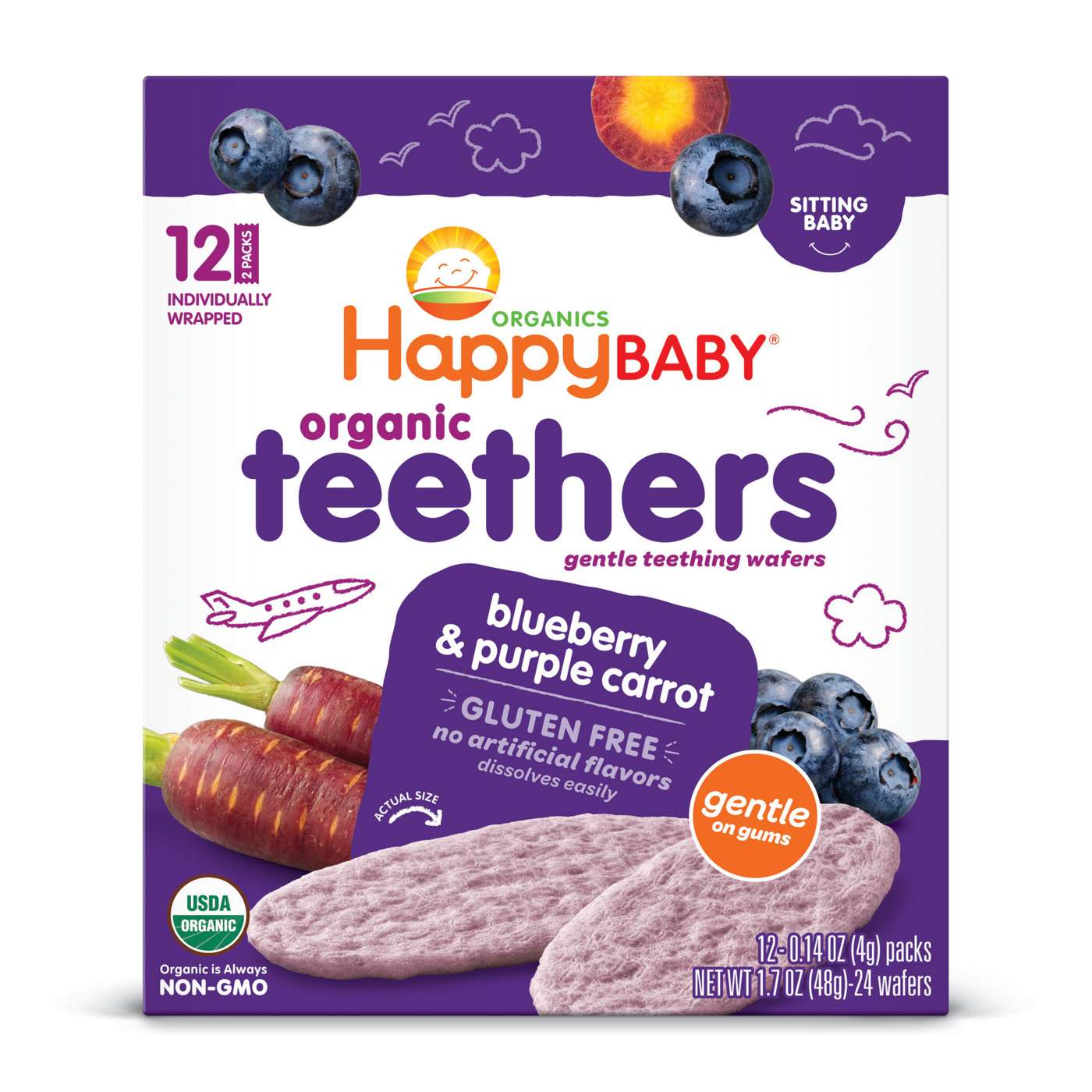 Happy Baby Organics Teethers Blueberry & Purple Carrot Organic Baby; image 1 of 5