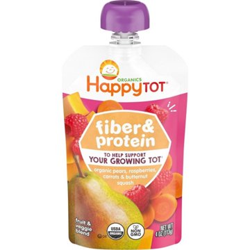 Happy Tot Stage 4 Organic Pears Raspberries Carrots & Butternut Squash  Baby Food Pouch