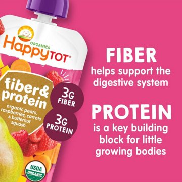 Happy Tot Stage 4 Organic Pears Raspberries Carrots & Butternut Squash  Baby Food Pouch