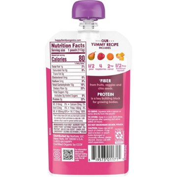 Happy Tot Stage 4 Organic Pears Raspberries Carrots & Butternut Squash  Baby Food Pouch