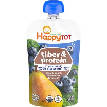 Happy Tot Stage 4 Organic Pears Blueberries & Spinach Baby Food Pouch