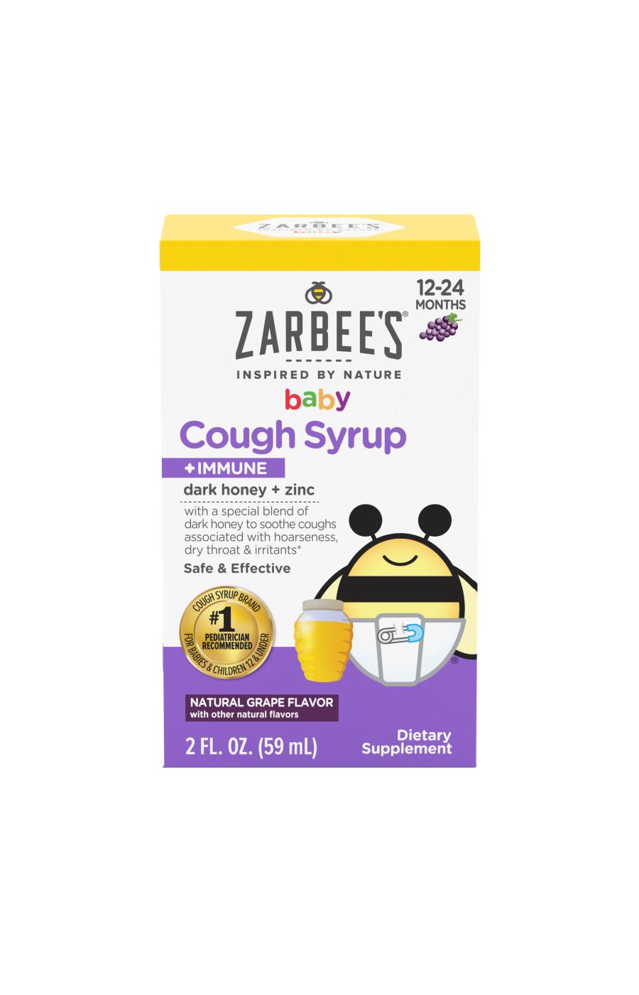 Zarbee's Baby Cough Syrup+Immune w/Honey, Natural Grape; image 1 of 7