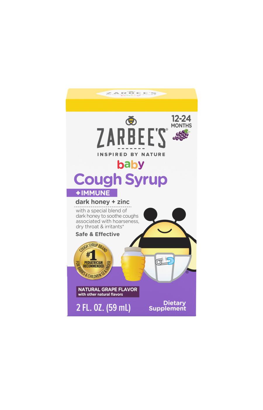 Zarbee's Baby Cough Syrup+Immune w/Honey, Natural Grape Shop Cough