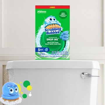 Scrubbing Bubbles Continuous Clean Drop-Ins Discs, Toilet Bowl Cleaner Tablets, 5 ct