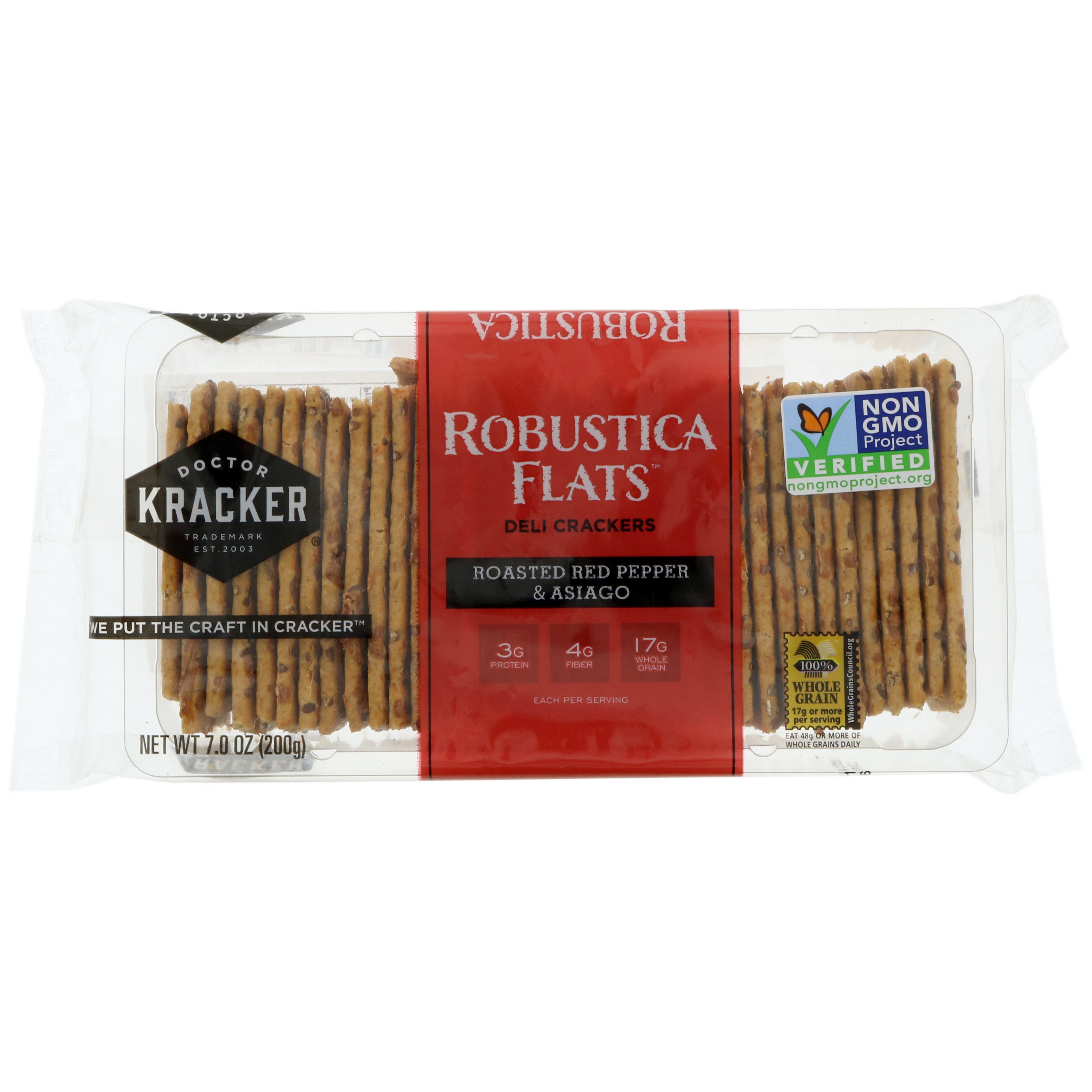 Doctor Kracker Robustica Flats Roasted Red Pepper & Asiago Deli
