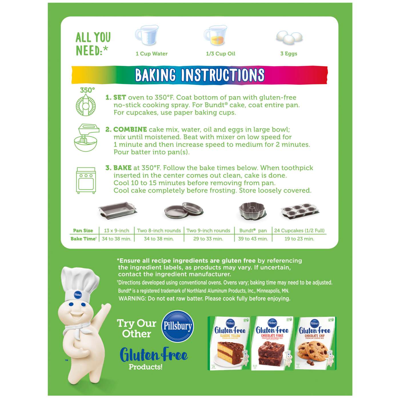 Pillsbury Gluten Free Funfetti Cake Mix with Candy Bits; image 6 of 9