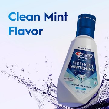 Crest 3D White Diamond Strong Alcohol Free Fluoride Clean Mint Mouthwash, Wintermint, 32oz, 32 oz