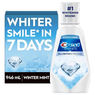 Crest 3D White Diamond Strong Mouthwash - WinterMint, 32 oz