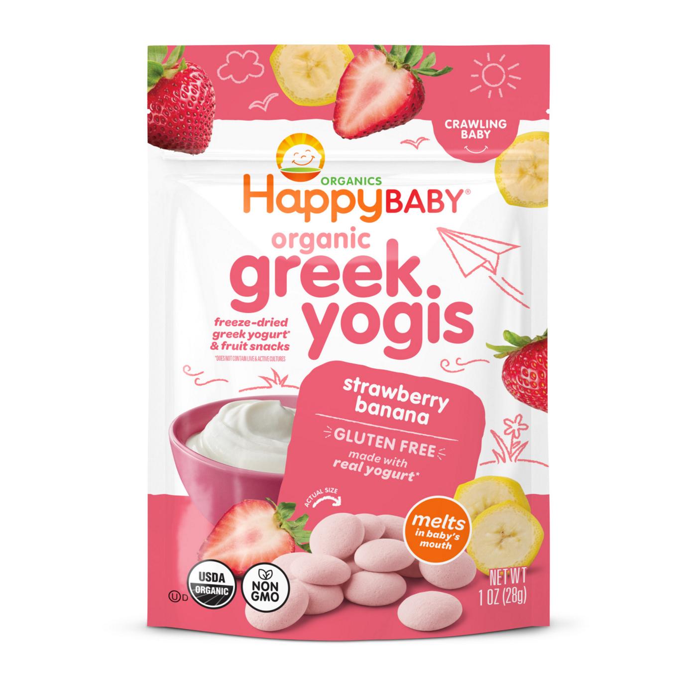 Happy Baby Organics Greek Yogis Strawberry Banana & Organic; image 1 of 7