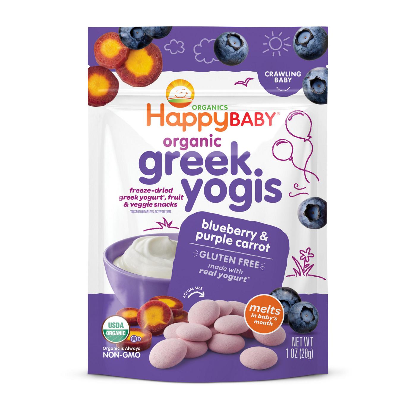 Happy Baby Organics Greek Yogis Snack - Blueberry & Purple Carrot; image 1 of 5