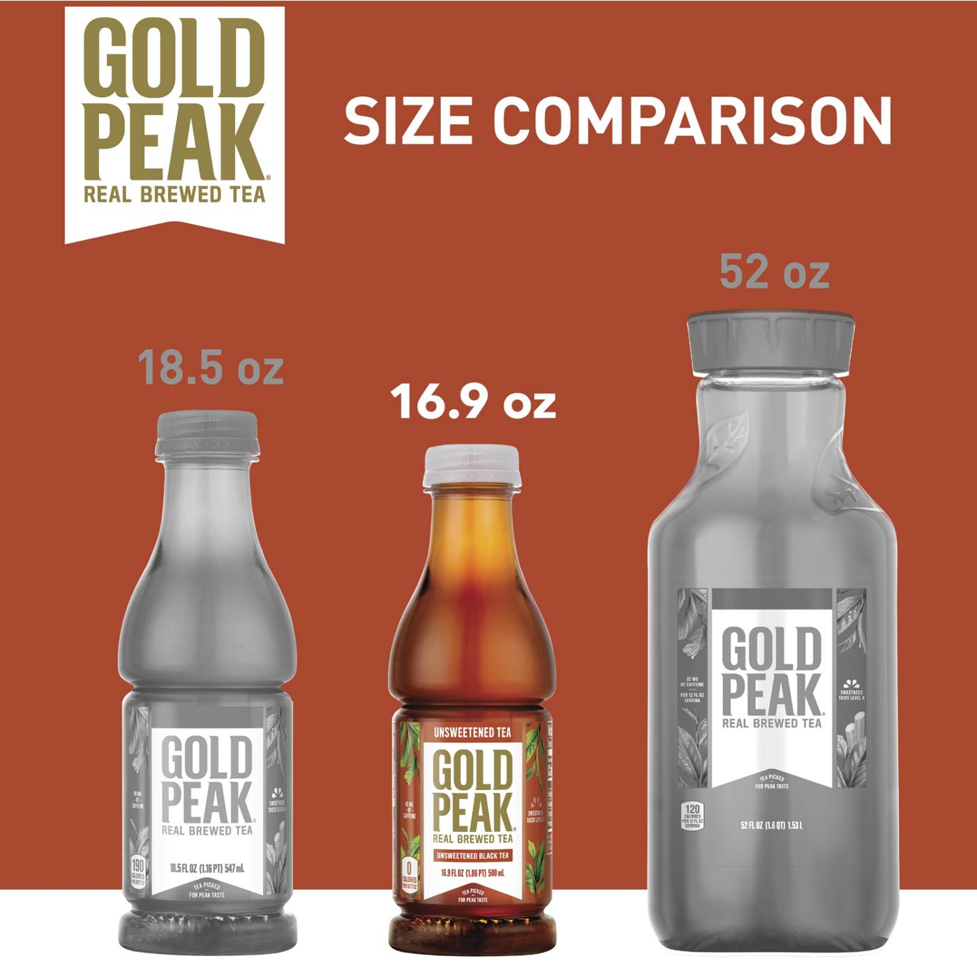Gold Peak Unsweetened Black Iced Tea 6 pk Bottles; image 6 of 7